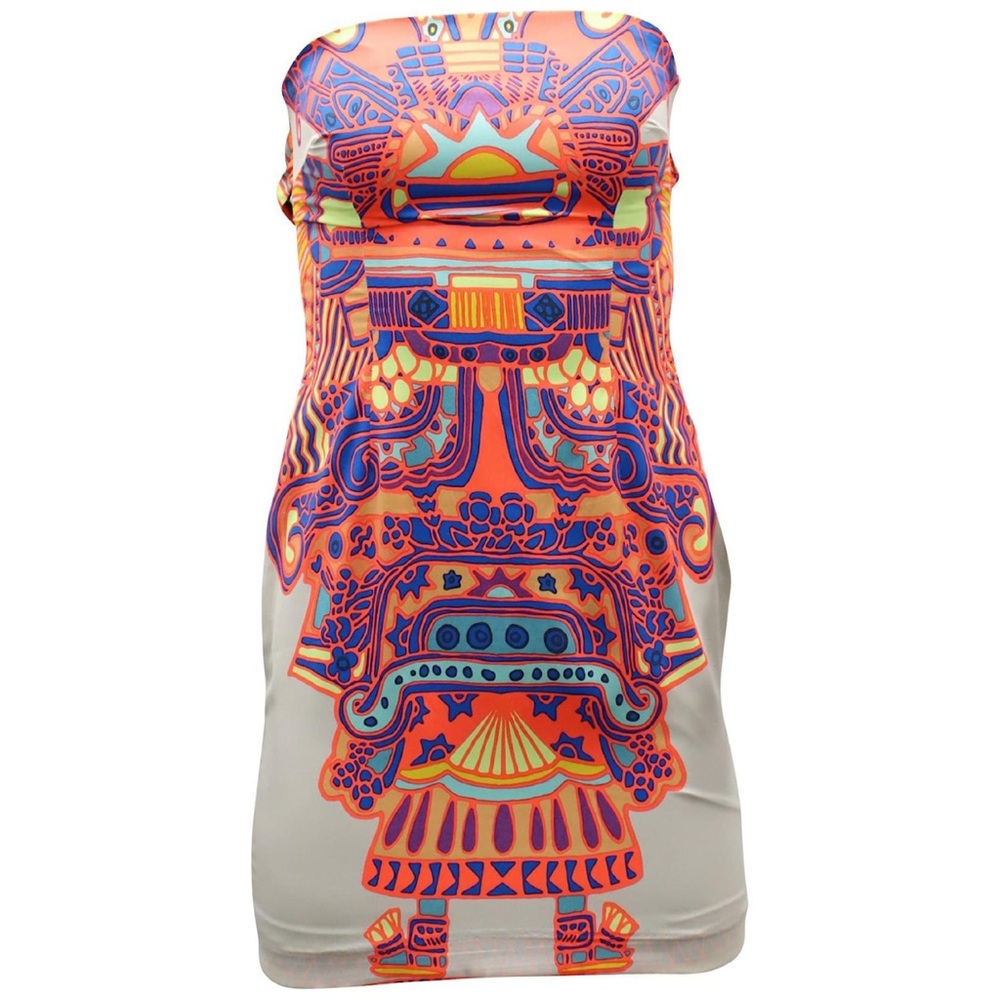 Mara Hoffman Women’s Strapless Aztec Print Mini Dress Size 8